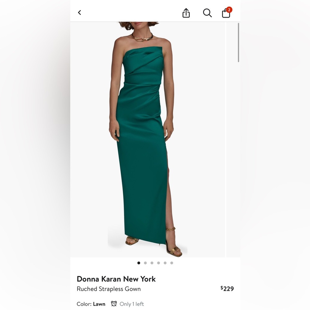 Donna Karan Ruched Strapless Gown - lawn